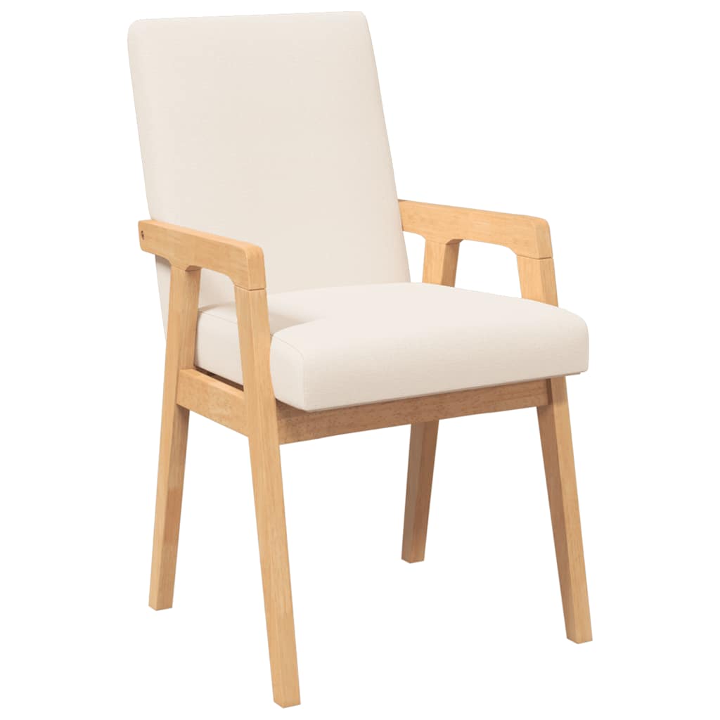 spisebordsstole med hynder 2 stk. massivt gummitræ