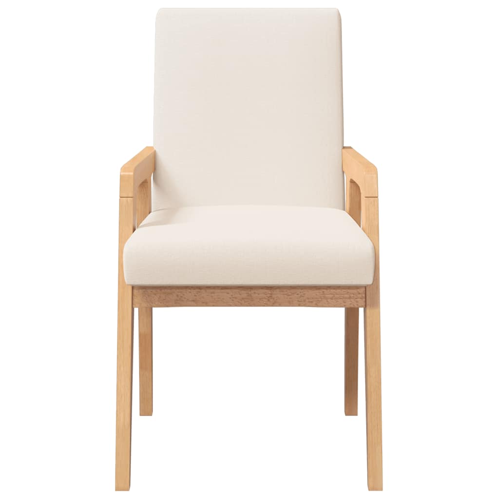 spisebordsstole med hynder 2 stk. massivt gummitræ