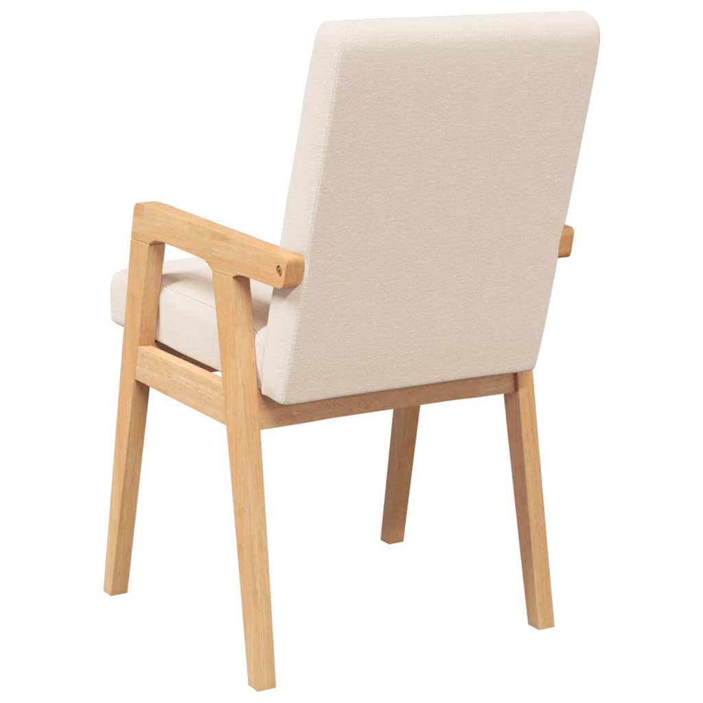 spisebordsstole med hynder 2 stk. massivt gummitræ