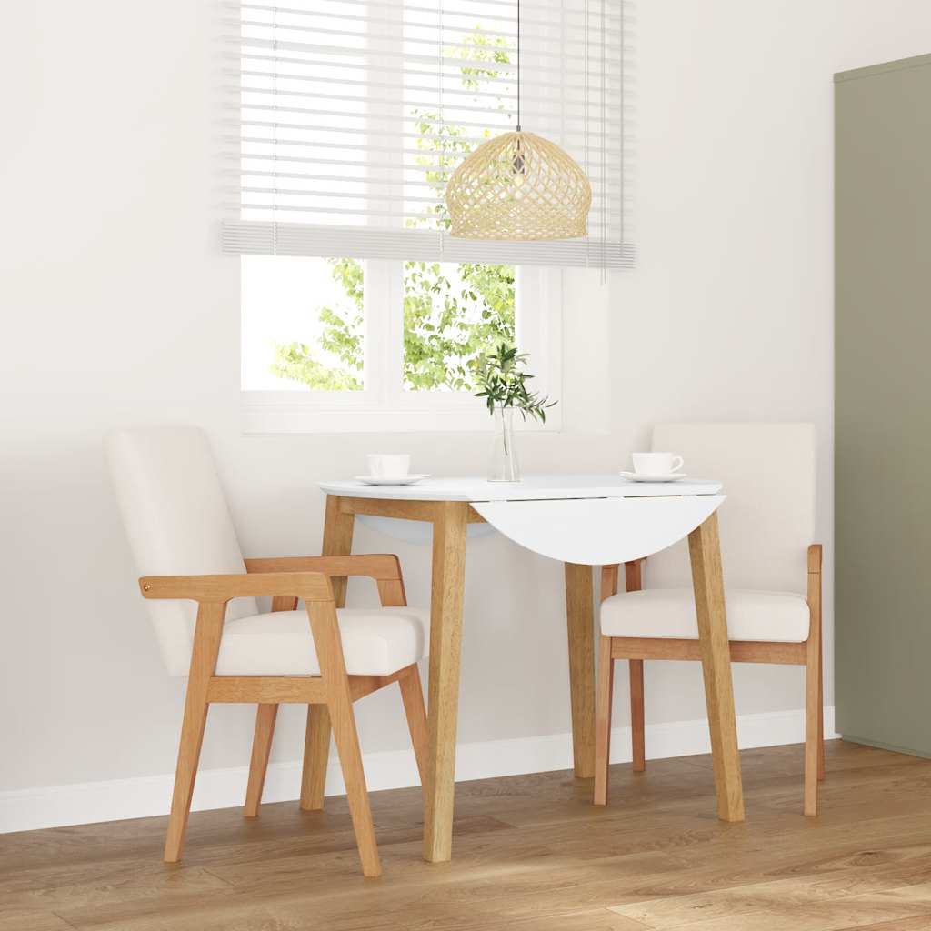 spisebordsstole med hynder 2 stk. massivt gummitræ