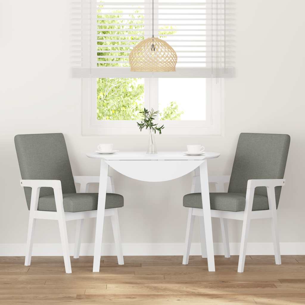 spisebordsstole med hynder 2 stk. massivt gummitræ hvid
