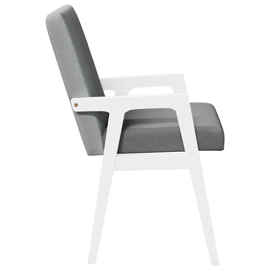 spisebordsstole med hynder 2 stk. massivt gummitræ hvid