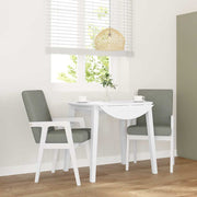 spisebordsstole med hynder 2 stk. massivt gummitræ hvid