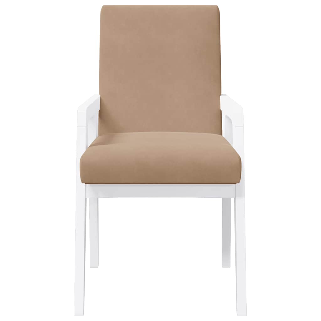 spisebordsstole med hynder 2 stk. massivt gummitræ hvid