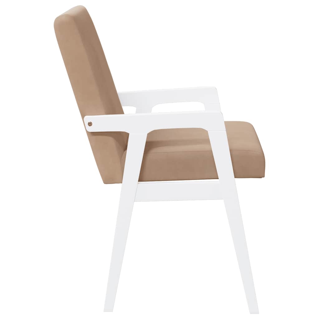 spisebordsstole med hynder 2 stk. massivt gummitræ hvid