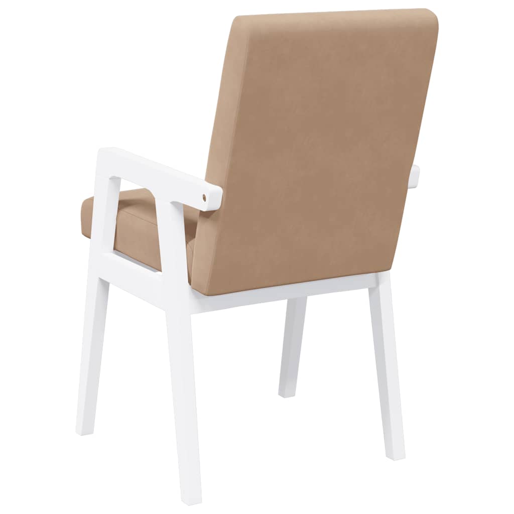 spisebordsstole med hynder 2 stk. massivt gummitræ hvid