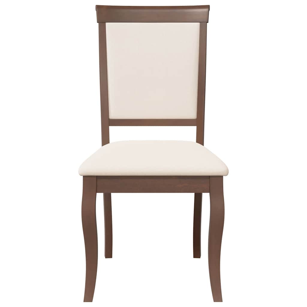 spisebordsstole med hynder 2 stk. massivt gummitræ brun