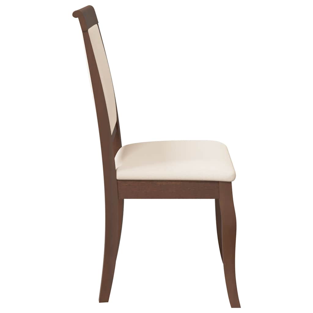 spisebordsstole med hynder 2 stk. massivt gummitræ brun