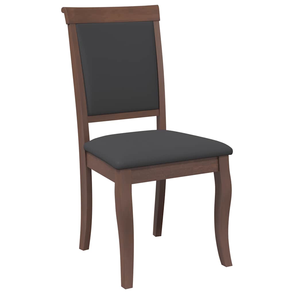 spisebordsstole med hynder 2 stk. massivt gummitræ brun