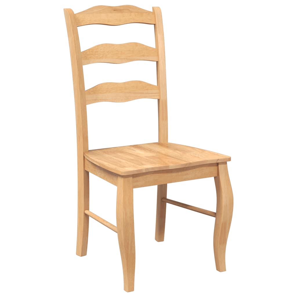 spisebordsstole 2 stk. massivt gummitræ naturfarvet