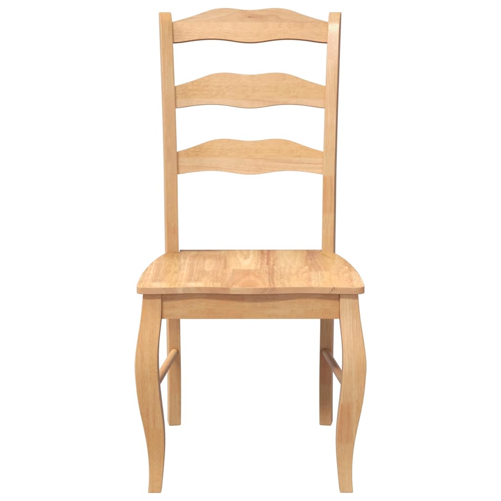 spisebordsstole 2 stk. massivt gummitræ naturfarvet