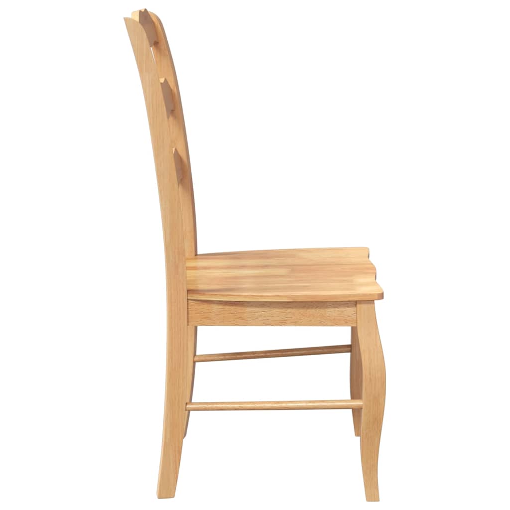 spisebordsstole 2 stk. massivt gummitræ naturfarvet