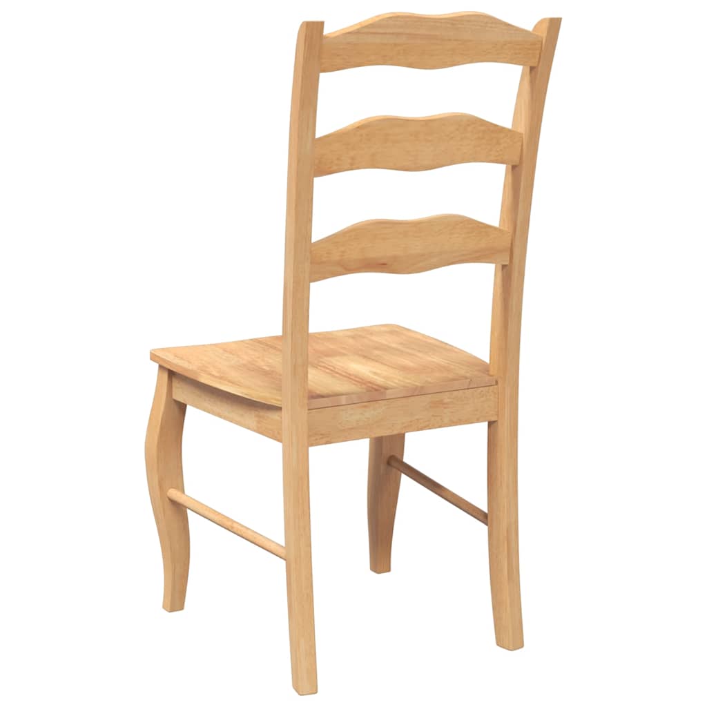 spisebordsstole 2 stk. massivt gummitræ naturfarvet