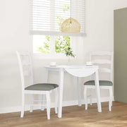 spisebordsstole med hynder 2 stk. massivt gummitræ hvid