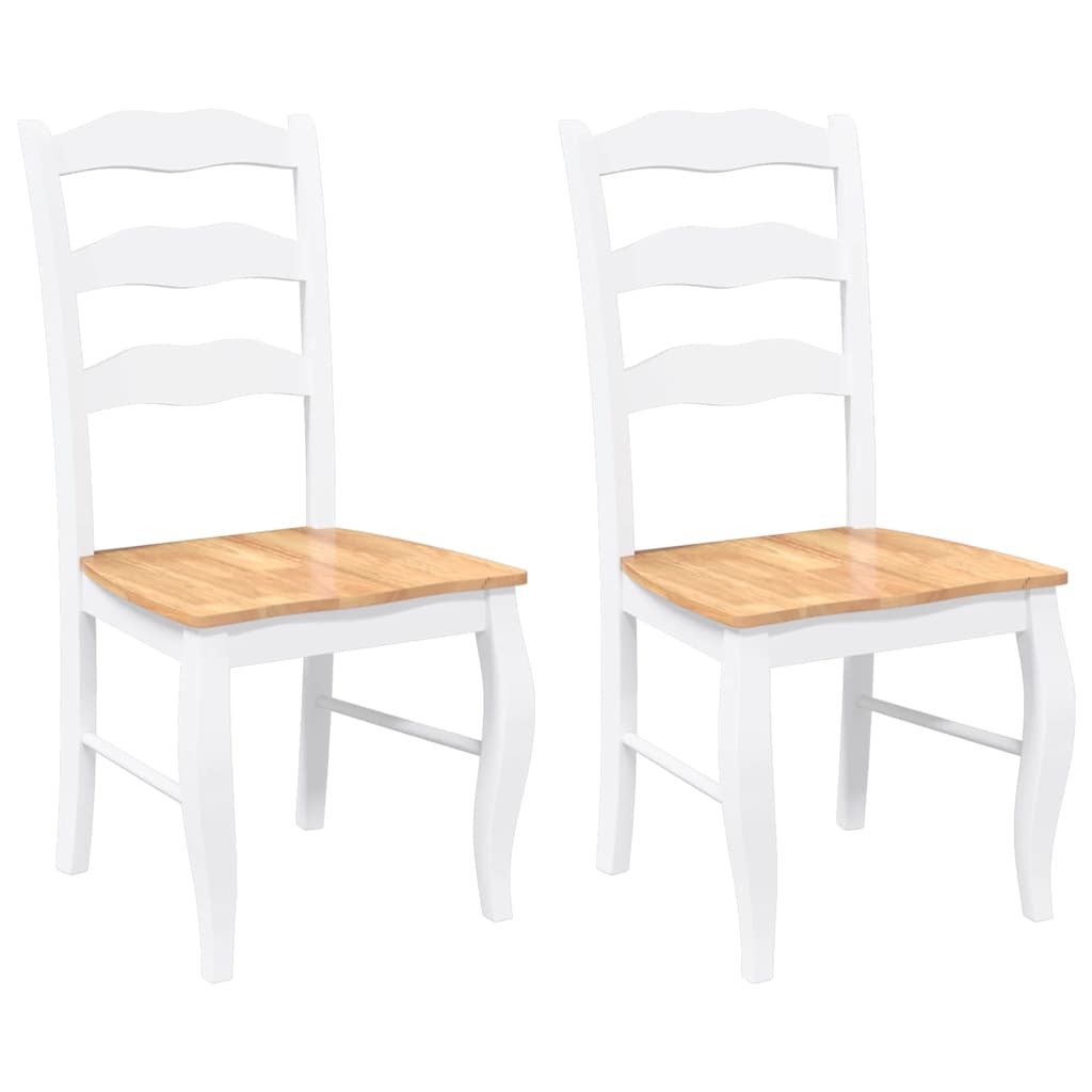 spisebordsstole 2 stk. massivt gummitræ hvid