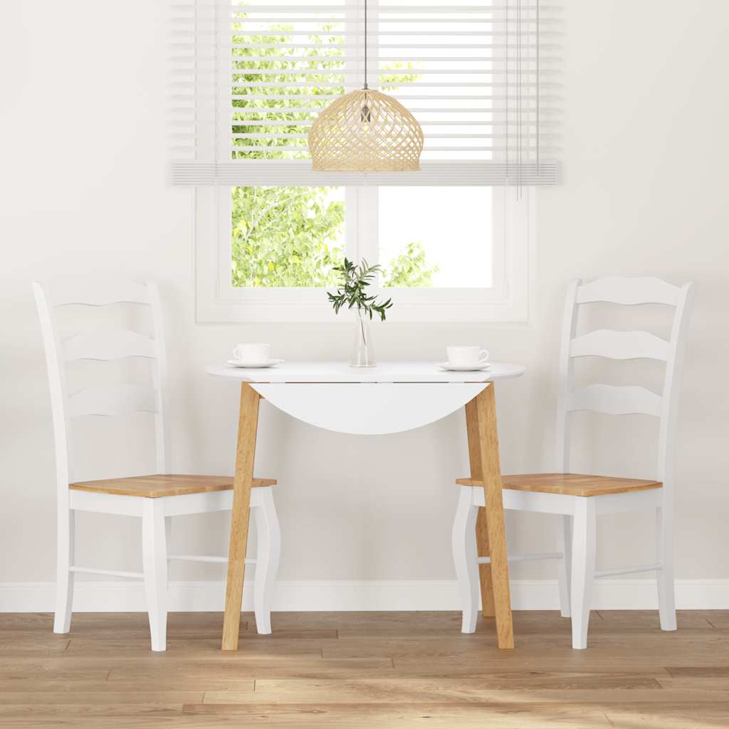 spisebordsstole 2 stk. massivt gummitræ hvid