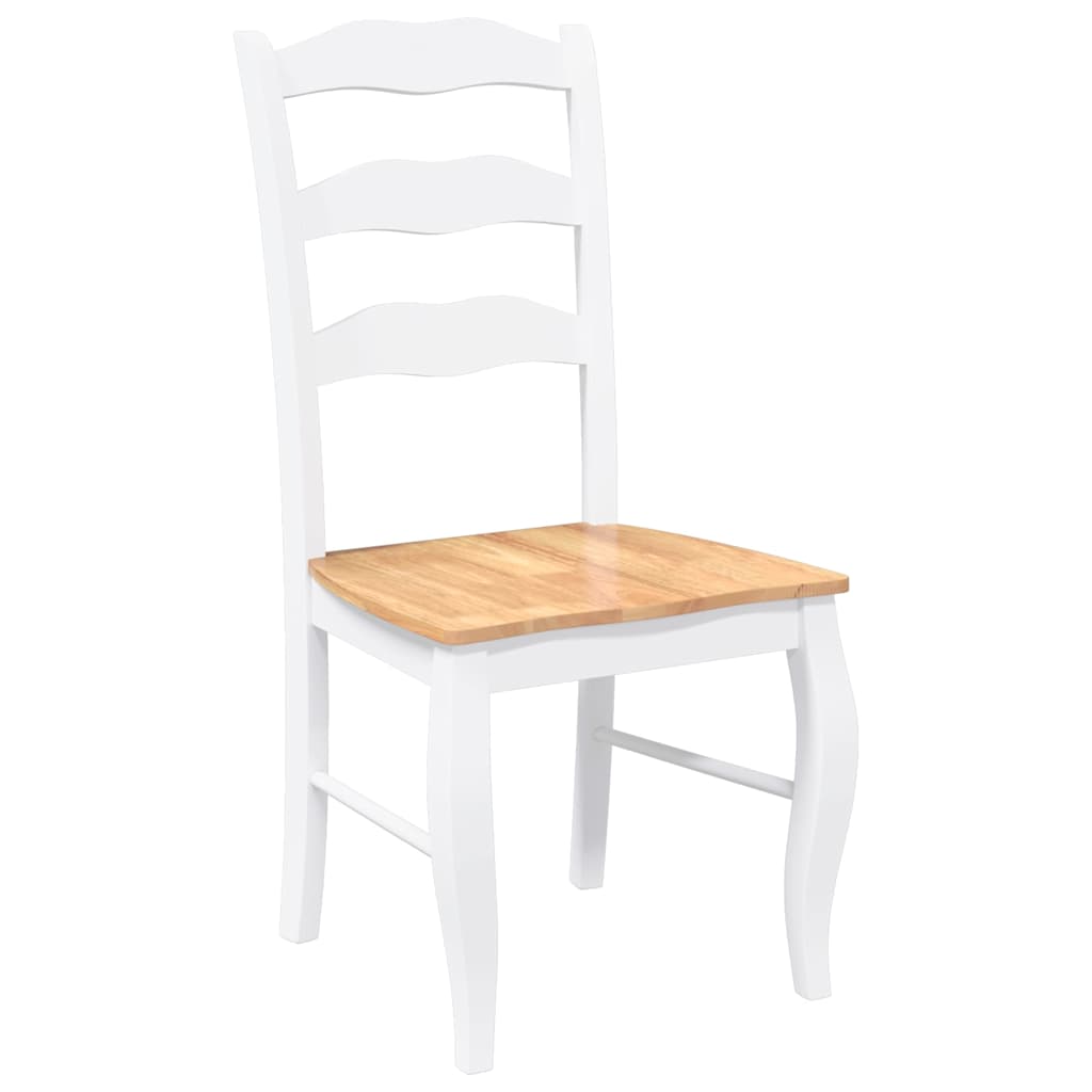 spisebordsstole 2 stk. massivt gummitræ hvid