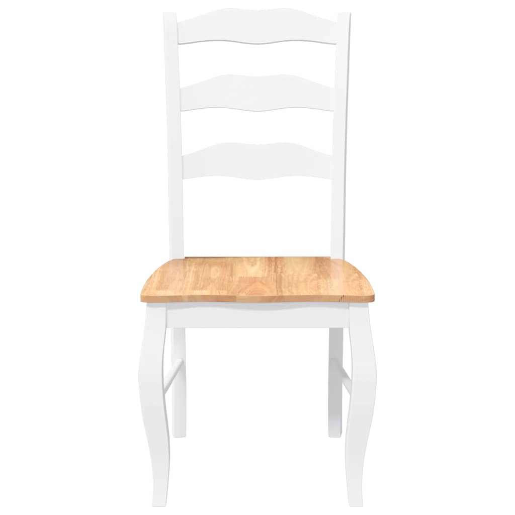 spisebordsstole 2 stk. massivt gummitræ hvid