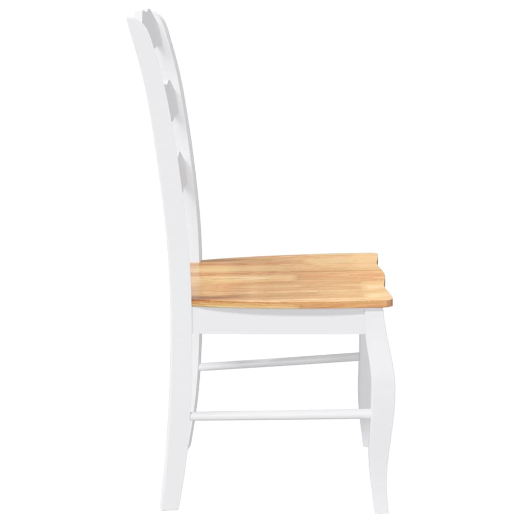 spisebordsstole 2 stk. massivt gummitræ hvid