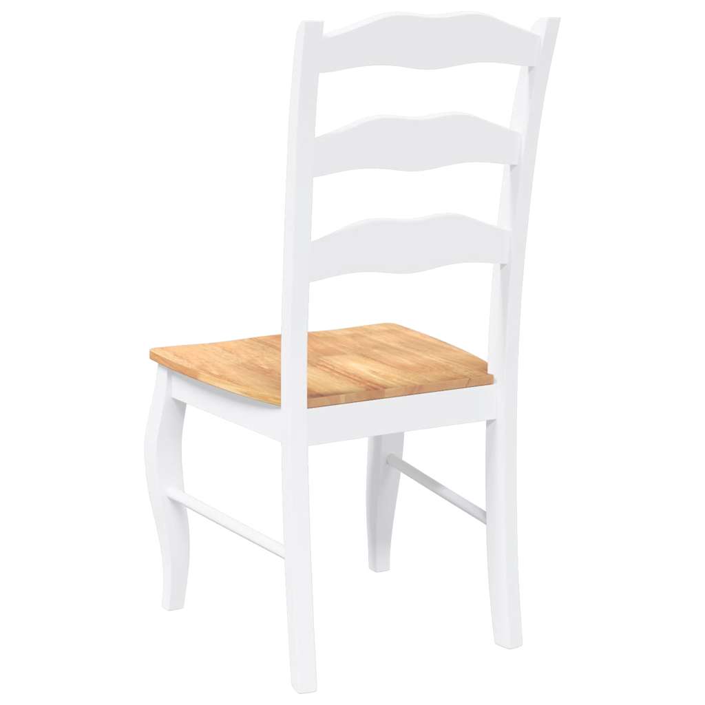 spisebordsstole 2 stk. massivt gummitræ hvid