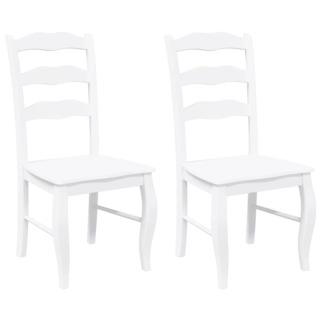 spisebordsstole 2 stk. massivt gummitræ hvid