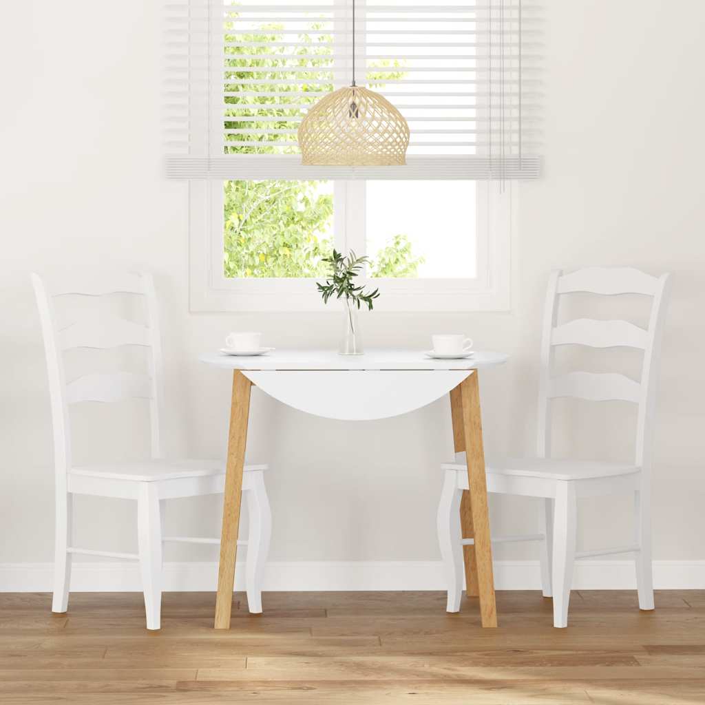 spisebordsstole 2 stk. massivt gummitræ hvid