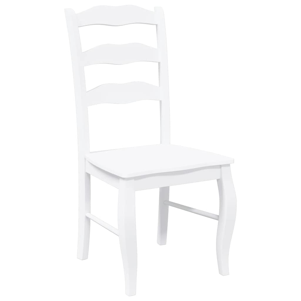 spisebordsstole 2 stk. massivt gummitræ hvid