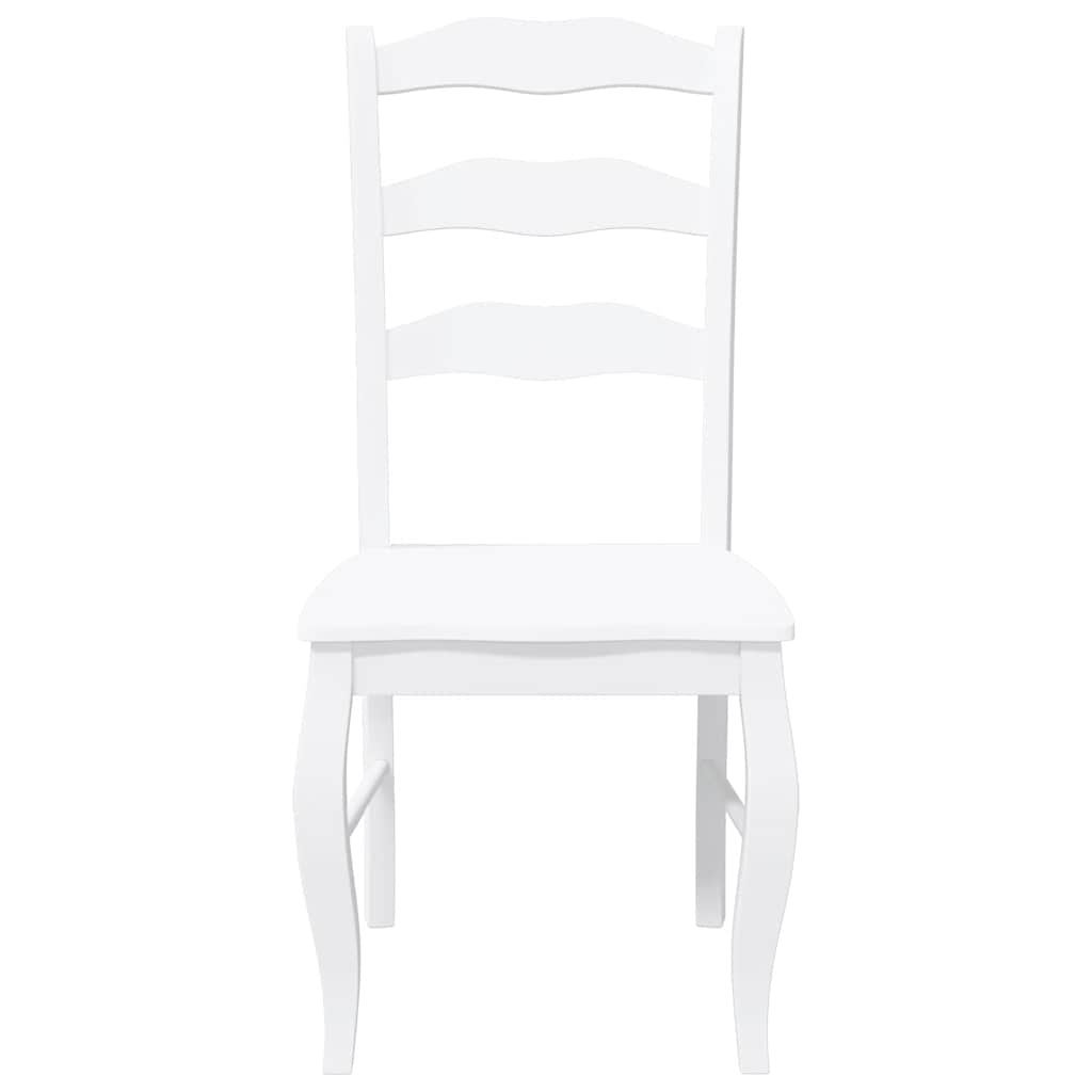 spisebordsstole 2 stk. massivt gummitræ hvid