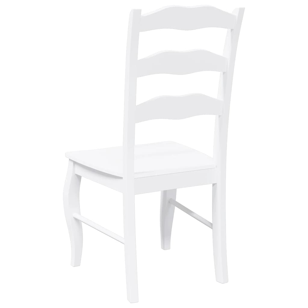 spisebordsstole 2 stk. massivt gummitræ hvid