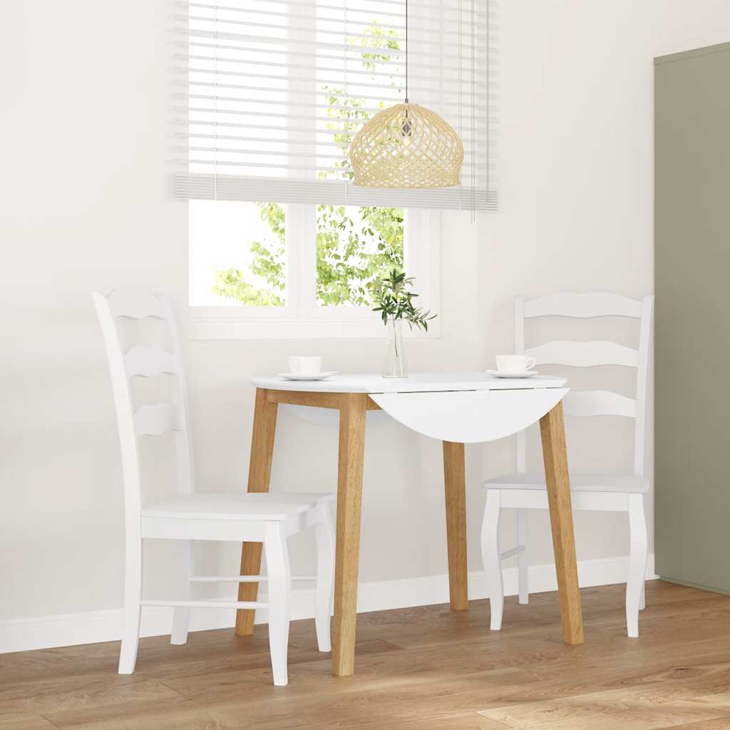 spisebordsstole 2 stk. massivt gummitræ hvid