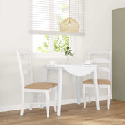 spisebordsstole med hynder 2 stk. massivt gummitræ hvid