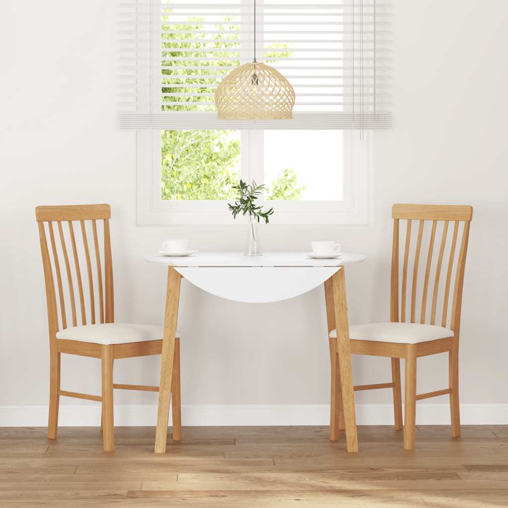 spisebordsstole med hynder 2 stk. massivt gummitræ