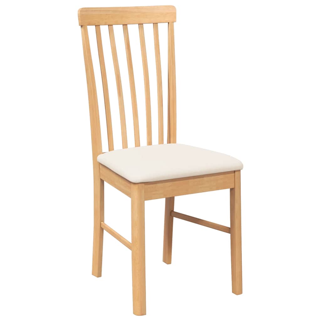 spisebordsstole med hynder 2 stk. massivt gummitræ