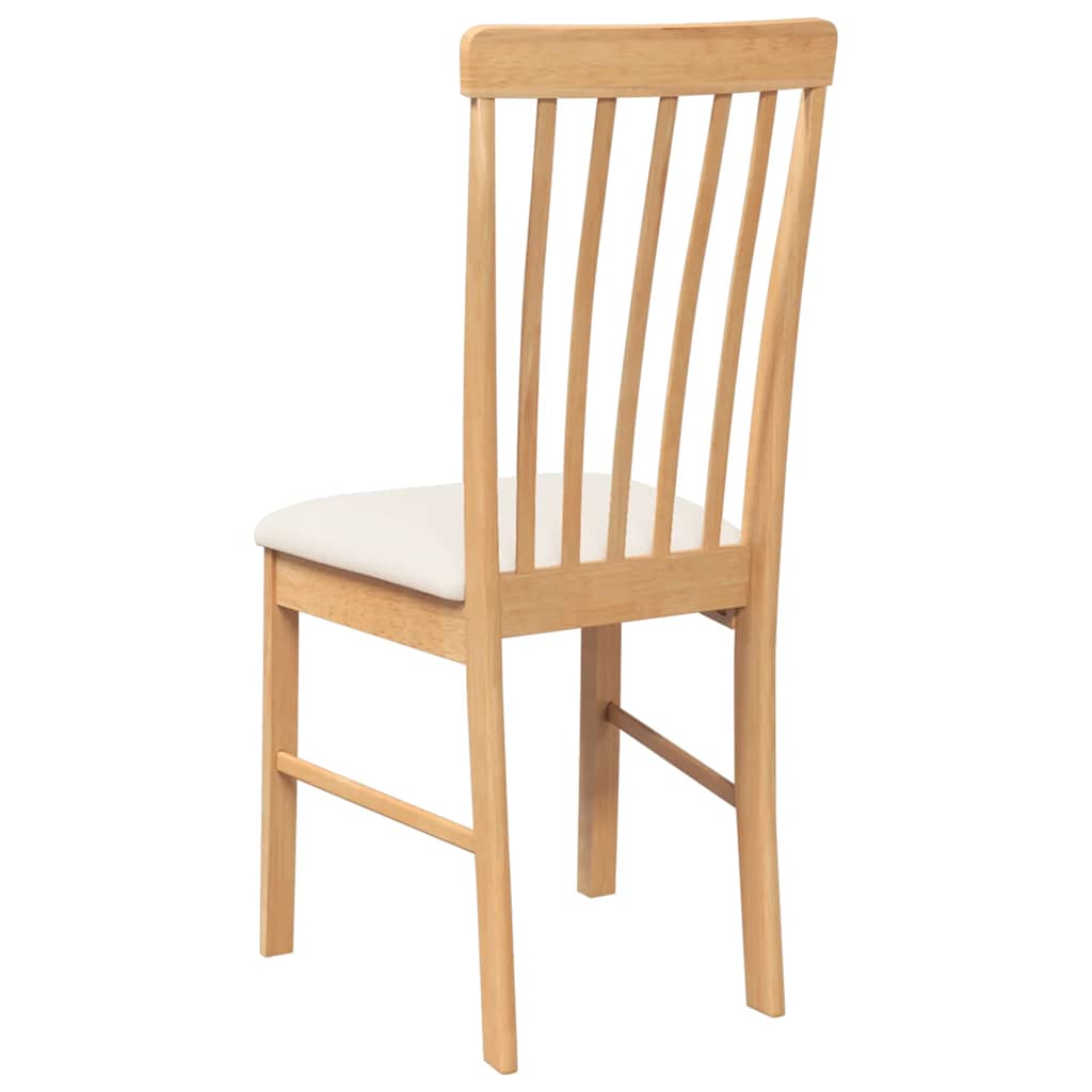 spisebordsstole med hynder 2 stk. massivt gummitræ