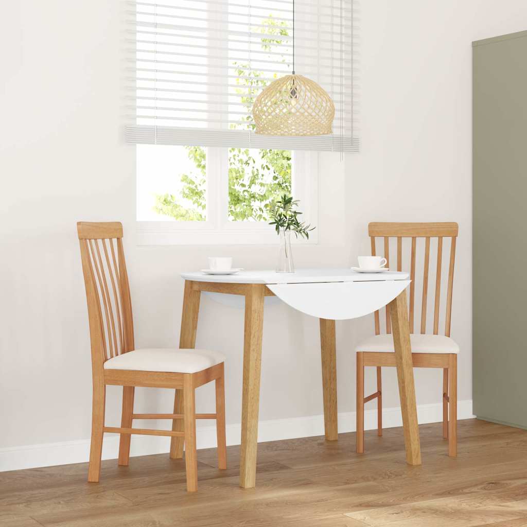 spisebordsstole med hynder 2 stk. massivt gummitræ