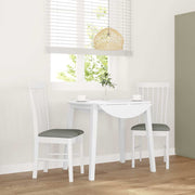spisebordsstole med hynder 2 stk. massivt gummitræ hvid