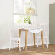 spisebordsstole 2 stk. massivt gummitræ hvid