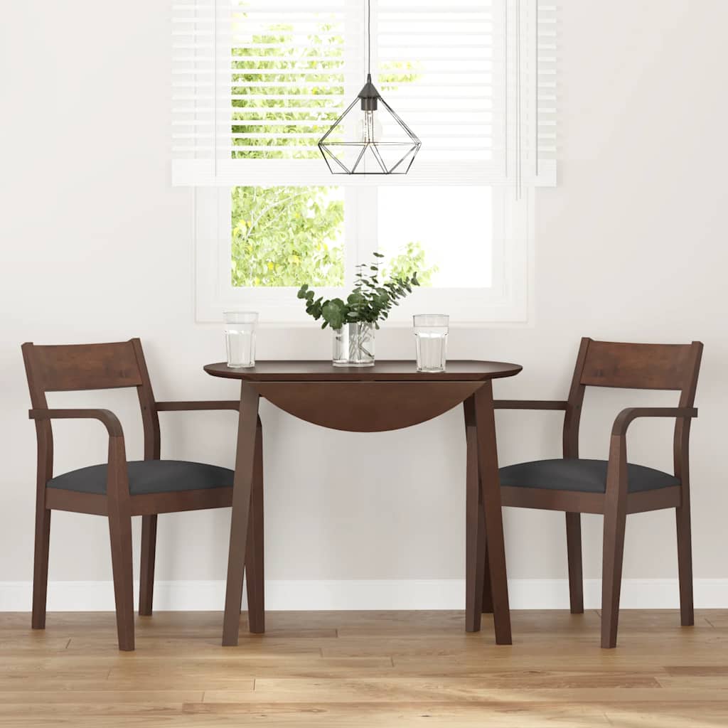 spisebordsstole med hynder 2 stk. massivt gummitræ brun