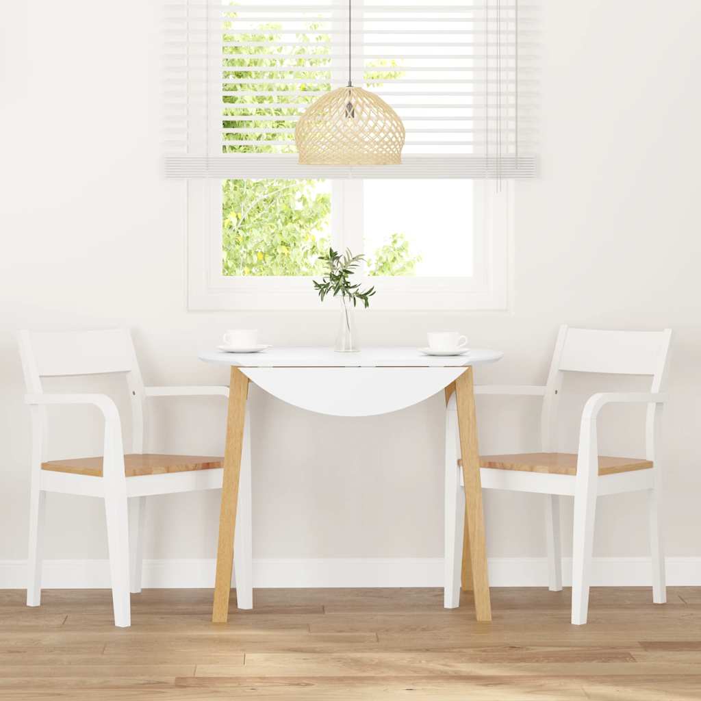 spisebordsstole 2 stk. massivt gummitræ hvid