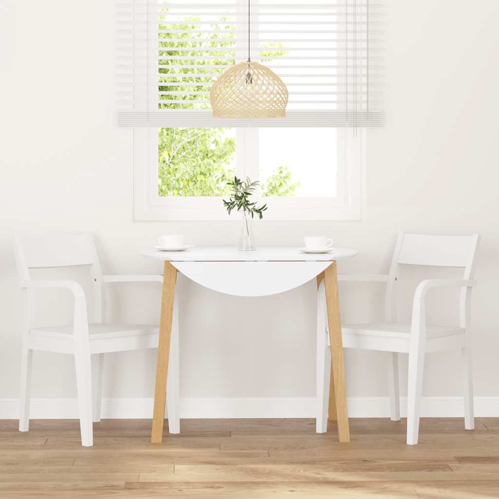 spisebordsstole 2 stk. massivt gummitræ hvid