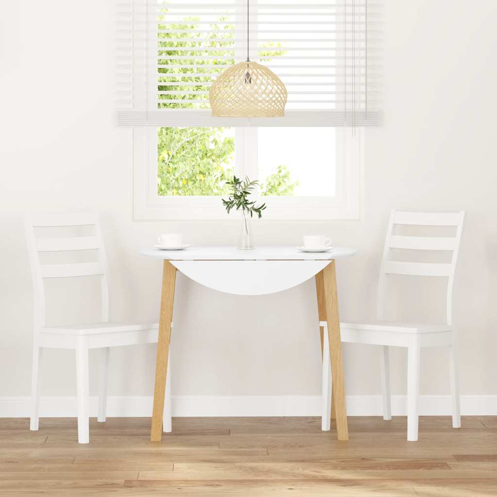 spisebordsstole 2 stk. massivt gummitræ hvid