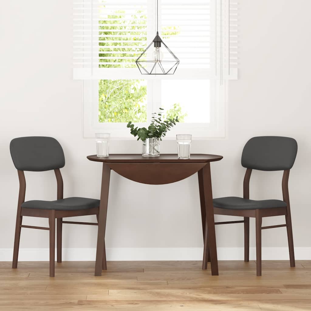 spisebordsstole med hynder 2 stk. massivt gummitræ brun