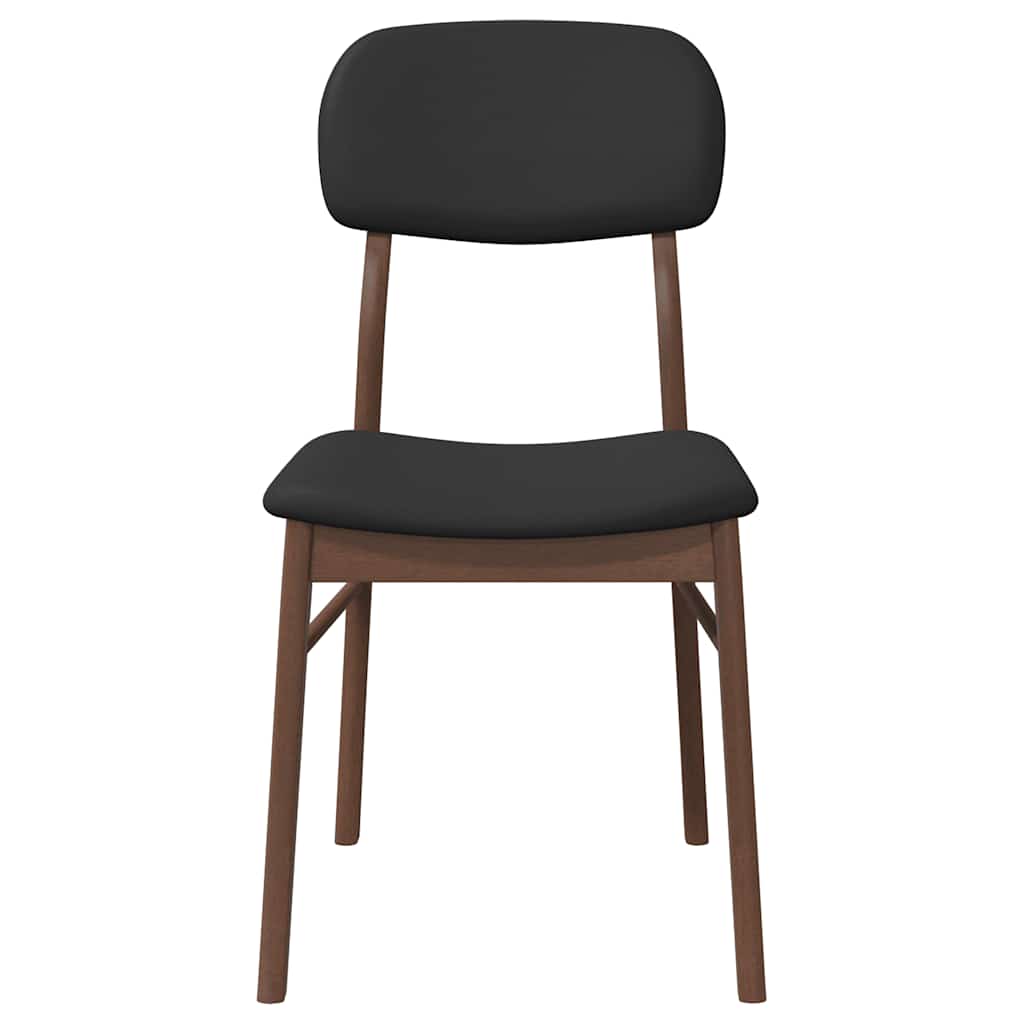 spisebordsstole med hynder 2 stk. massivt gummitræ brun