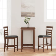 barstole med hynder 2 stk. massivt gummitræ brun