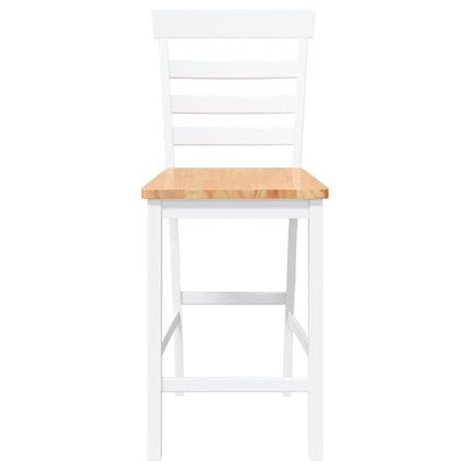 barstole 2 stk. massivt gummitræ hvid