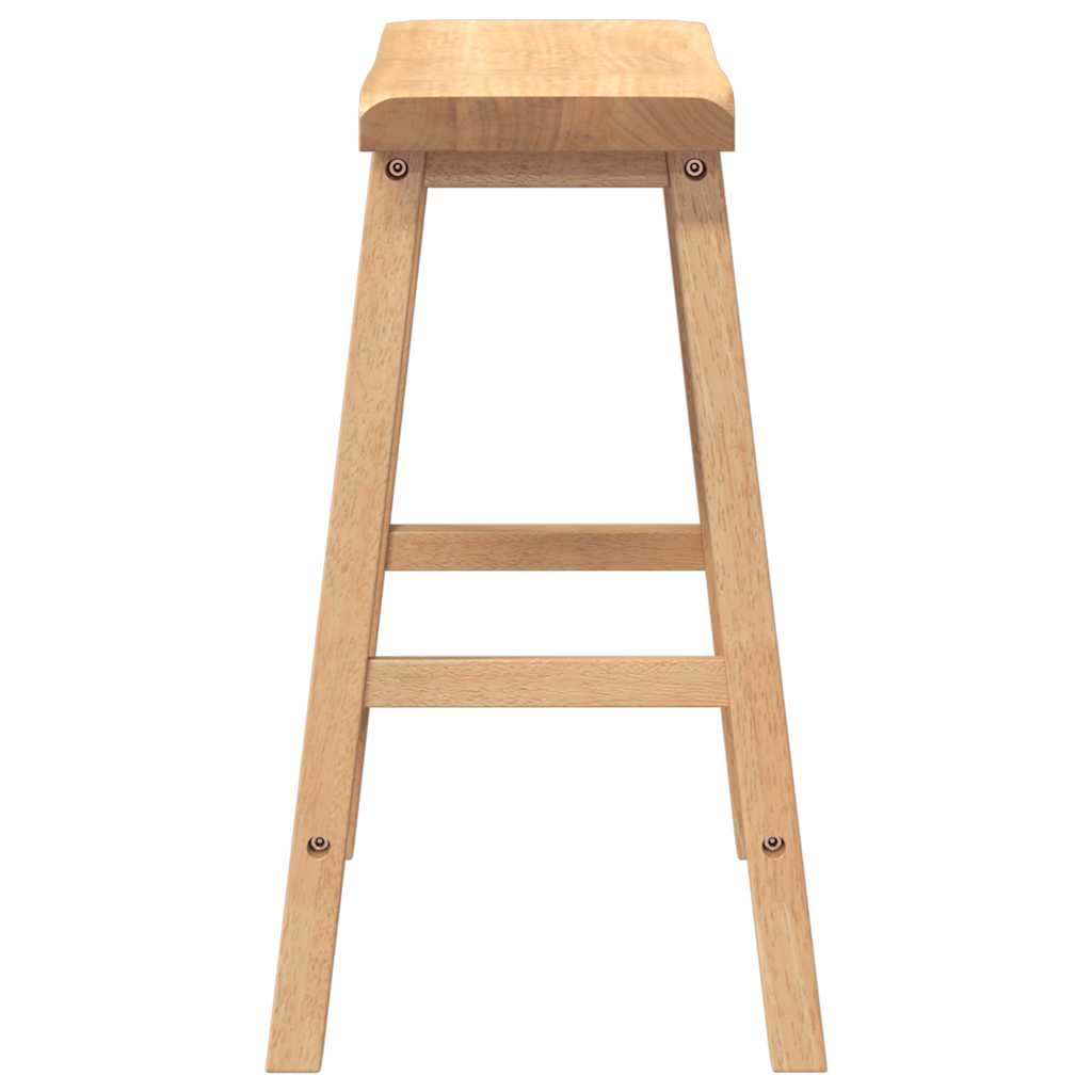 barstole 2 stk. massivt gummitræ naturfarvet