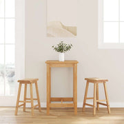 barstole 2 stk. massivt gummitræ naturfarvet