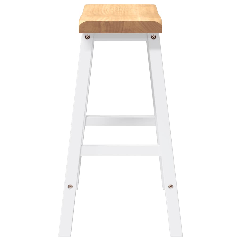 barstole 2 stk. massivt gummitræ hvid