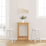 barstole 2 stk. massivt gummitræ hvid