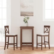 barstole med hynder 2 stk. massivt gummitræ brun